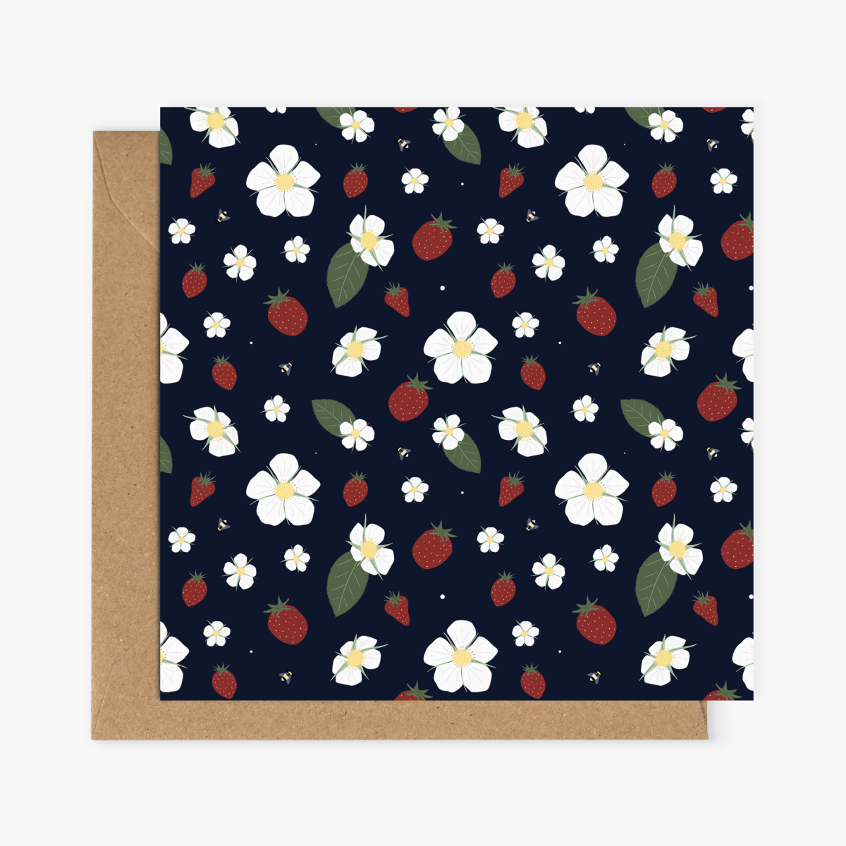 Carte de voeux "Fraises des bois"